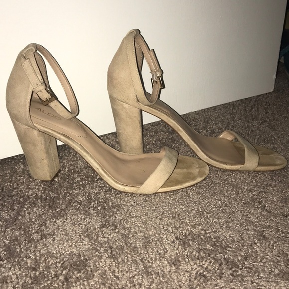 aldo nude block heel